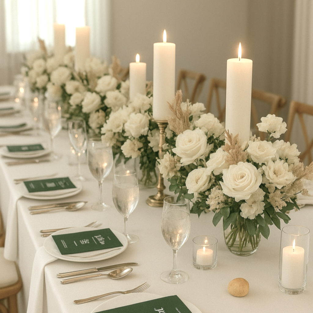 Table mariage avec carte QR code Camoria Memories - collecter photos vidéos messages vocaux audio écrits invités sans application ni inscription