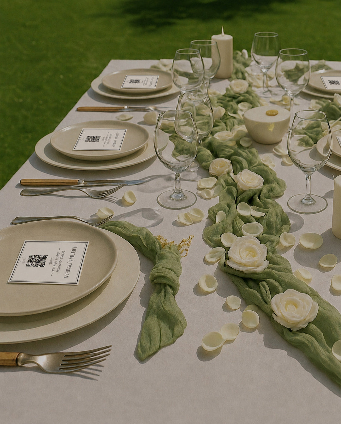 Table mariage avec carte QR code Camoria Memories- immortalisez souvenirs photos vidéos messages vocaux audios écrits de vos proches 